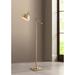 Lite Source Cupola Adjustable Height Brushed Brass Downbridge Floor Lamp