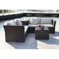 Darby Home Co Marguerite 4 Piece Rattan Sectional Seating Group w/ Cushions Metal in Brown | Outdoor Furniture | Wayfair DBYH7776 37955079