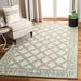 Green/White 93 x 0.25 in Area Rug - Winston Porter Jonsson Geometric Handmade Looped/Hooked Wool Area Rug in Ivory/Light Green Wool | Wayfair