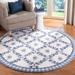 Blue/White 96 x 0.25 in Area Rug - August Grove® Kinchen Floral Hand Hooked Wool Blue Area Rug Wool | 96 W x 0.25 D in | Wayfair AGGR3815 38402464