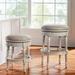 Chapman Backless Swivel Bar & Counter Stool - 24" Counter Height, Cocina Gray/Fog Gray Leather Counter Stool - Frontgate