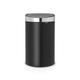 Brabantia 30L Kitchen Touch Bin New (Matt Black/Matt Steel) Removable Lid, Soft-Touch Open, Easy Clean Rubbish Waste Bin Plus Bin Bags