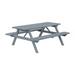 Loon Peak® Omarion Outdoor Picnic Table Wood/Glass in Gray | 30 H x 70 W x 27 D in | Wayfair LNPK6217 38757919