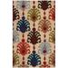 Blue/Red 108 x 0.3 in Indoor Area Rug - World Menagerie Romulus Ikat Handmade Tufted Wool Beige/Red/Blue Area Rug Wool | 108 W x 0.3 D in | Wayfair