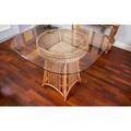 Bayou Breeze Brisa Round Counter Height Dining Table Glass/Wicker/Rattan in Brown | 36 H x 42 W x 42 D in | Wayfair BBZE1168 38671779