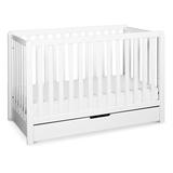 Carter's by DaVinci Colby 4-in-1 Convertible Crib w/ Storage Wood in White/Brown | 35.5 H x 29.75 W in | Wayfair F11951W