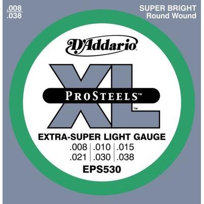 D'Addario EPS530 ProSteels Extra Super Light Electric Guitar Strings