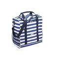 KitchenCraft “We Love Summer Nautical-Striped Family Cool Bag, 21 L (4.5 gal) – Navy Blue/White, Fabric, 21 Litre (Large)