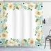 August Grove® Cabott Shabby Elegance Flowers Roses Leaves Cabotts Romantic Love Themed Frame Artwork Print Single Shower Curtain | Wayfair