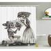 Ebern Designs Anastasia Day of The Dead Mariage Proposal Till Life Do Us Apart Dead Day Festive Print Single Shower Curtain | Wayfair