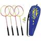 Schildkröt Badminton Set for 4 Players, 4 Rackets, 2 Shuttlecocks, in a Carrying Case, 970904