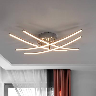 Lindby LED-Deckenlampe Yael, chromfarben, Metall, 67 cm lang Image