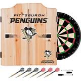 Trademark Global NHL Dartboard & Cabinet Set, Wood in Gray/Green | 24.75 H x 20.5 W x 3.5 D in | Wayfair NHL7010-PP