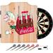 Trademark Global Coca Cola Dartboard & Cabinet Set in Black/Brown/Gray | 24.75 H x 20.5 W x 3.5 D in | Wayfair COKE7010-C6PK