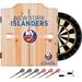 Trademark Global NHL Dartboard & Cabinet Set, Wood in Gray/Green | 24.75 H x 20.5 W x 3.5 D in | Wayfair NHL7010-NYI