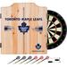 Trademark Global NHL Dartboard & Cabinet Set, Wood in Gray/Green | 24.75 H x 20.5 W x 3.5 D in | Wayfair NHL7010-TML