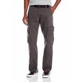 Wrangler Authentics Men's Premium Relaxed Fit Straight Leg Cargo Pant, Anthracite Twill, 42W x 30L