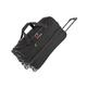 Travelite 2-Wheel Trolley Travel Bag with Expansion fold, Luggage Series Basics: Soft Luggage Travel Bag with Wheels with Extra Volume, 55 cm, 51 liters, Black/Orange (Expandable to 64 liters)