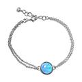 Paul Wright Created Opal Bracelet, 925 Sterling Silver, Vibrant Colour, 17cm plus 3cm Extender