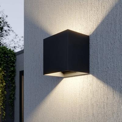 LED Aussenwandleuchte Evie Lucande, alu / grau / zink, Aluminium, Modern, LED Wandleuchte außen Image