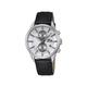 Lotus Men's Quartz Watch with Silver Dial Chronograph Display and Black Leather Strap 18313/1