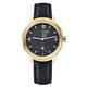 Mondaine Helvetica Smart Watch Women's/ Men's Watch, IP Gold Plated, Black Leahter Strap, App with Coaching Function iOS / Andorid