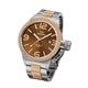 TW Steel Canteen Unisex Automatic Watch with Brown Dial Analogue Display and Grey Stainless Steel Rose Gold Plated Bracelet CB155