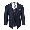 FL Luca TIE-HNK98 Flamingo Italian Cut Navy Blue Boys Suit in 6 Piece Age 11 Years