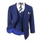 Diego Blue Boys Italian Cut Parliament Blue Suit in 3 Piece Age 13 Years