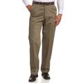 Haggar Men's Work to Weekend Hidden Expandable Waist No Iron Flat Front Pant, Bark, 40W x 32L