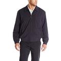 LONDON FOG Men's Zip Front Light Mesh Lined Golf Jacket Cotton Lightweight, Navy, Medium