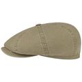 Stetson Hatteras Newsboy Cap Made of Organic Cotton Men - Sustainable Cotton Cap - Flat Cap with UV Protection 40 - Vintage Peaked Cap - Spring/Summer Olive XXL (62-63 cm)