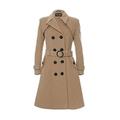 De La Creme - Camel Womens Wool & Cashmere Winter Long Belted Coat Size 12 40
