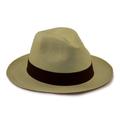 Tumia LAC - Premium Weave Genuine Rollable/Foldable Panama Hat - Fedora Style - Natural Straw with Brown Band - 62cm