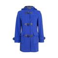 De La Creme - Royal Blue Womens Wool & Cashmere Winter Hooded Duffle Coat Size 12 40