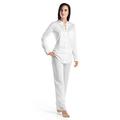 HANRO Women's Pyjama 1/1 Arm Plain Pyjama Set, White (White 0101), Manufacturer size: Medium