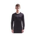 Jasmine Silk Round Neck Pure Silk Thermal Long Sleeves Top Black (Extra Large)