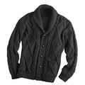 Shawl Collar Grandfather Cardigan Charcoal