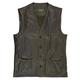G010: Men's Green Leather Gilet/Shooting Vest, Green, XL