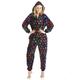 Camille Womens Multicoloured Paw Print Onesie 10-12 Rainbow PAW Print Black