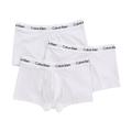 Calvin Klein Men's 3 Pack Low Rise Trunks - Cotton Stretch Boxers Sports Underwear, White-100, Small (Pack of 3)