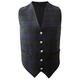 New Mens Scottish Waistcoat In Black Watch Tartan With Thistle Buttons for casual and formal occasions