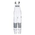 TMG® Work Bib and Brace Overall for Men, Work Dungarees with Knee Pad Pockets White W32 L31