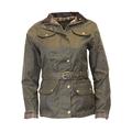 Walker & Hawkes - Ladies Belted Waxed 4 Pocket Jacket - Olive - 16