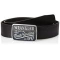 Wrangler Men's Cut to Fit Denim Buckle Belt, Black, 95 cm