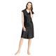 LilySilk Women's 100 Mulberry Silk Nightgown Long Short Sleeve Nightdress 22 Momme Pure Silk Black Size 18/XL