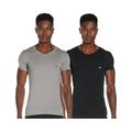 Emporio Armani Men's Short Sleeve T-Shirt,Pack of 2,Multicoloured (Black/Grigio),X-Large