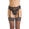 Sulis Silks Helena Black Silk Suspender Belt Size 14