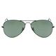 Ray-Ban Aviator Sunglasses, Black/G-15XLT, One Size