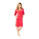 Women's Luxury SOFT Cotton Bath Robe Housecoat Dressing Gown Dress Style Velour Bathrobe Zip Up, Knee length18Coral